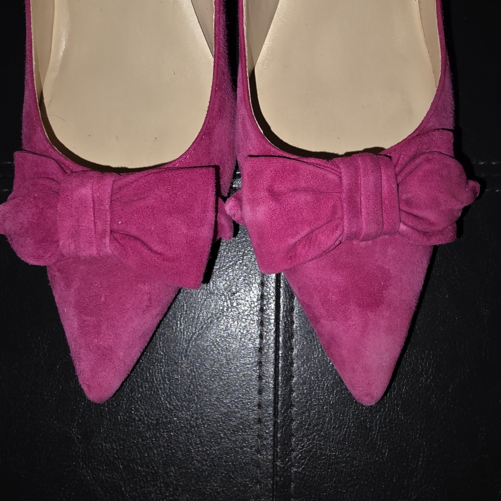 Ivanka Trump Pink Suede Heels with Bow
